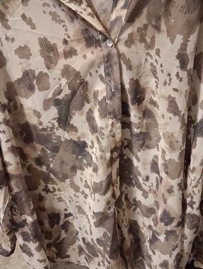 PrettyLittleThing Beige Taupe Animal-Print Button-Up